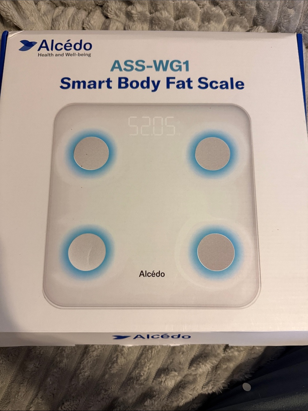 A.L.C. White Smart Body Fat Scale with Blue Accents